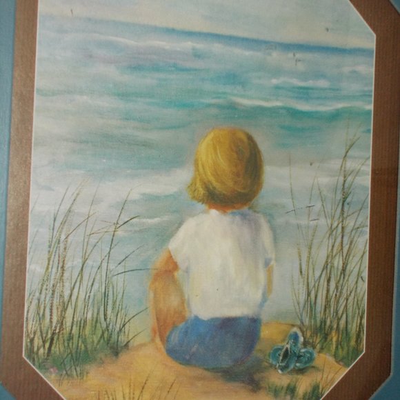 Remarkable Boy on the Beach, anyone you know! approximately 12"x15 1/4" - Picture 4 of 6